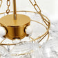 YANSUN Chandelier LED Bubble Twist Layered Pendant Light in Gold Finish with RGB/CW Dimming, 24W