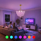 YANSUN Chandelier LED Bubble Twist Layered Pendant Light in Gold Finish with RGB/CW Dimming, 24W