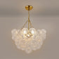 YANSUN Chandelier LED Bubble Twist Layered Pendant Light in Gold Finish with RGB/CW Dimming, 24W