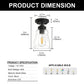 YANSUN 5 in. 1-Light Black Metal Semi Flush Mount Ceiling Light with Bell Glass Shade, Farmhouse Light for Bedroom, Hallway