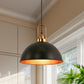 YANSUN 14 in. (2-Pack) 1-Light Farmhouse Black and Gold Pendant Lights with Bowl Shade E26 for Kitchen Island No Bulbs Included