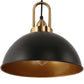 YANSUN 14 in. (2-Pack) 1-Light Farmhouse Black and Gold Pendant Lights with Bowl Shade E26 for Kitchen Island No Bulbs Included
