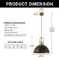 YANSUN 14 in. (2-Pack) 1-Light Farmhouse Black and Gold Pendant Lights with Bowl Shade E26 for Kitchen Island No Bulbs Included