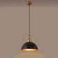 YANSUN 14 in. (2-Pack) 1-Light Farmhouse Black and Gold Pendant Lights with Bowl Shade E26 for Kitchen Island No Bulbs Included