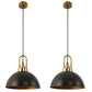 YANSUN 2-Pack Farmhouse Pendant Light with Iron Frame Black Gold E26 Bulb Not Included