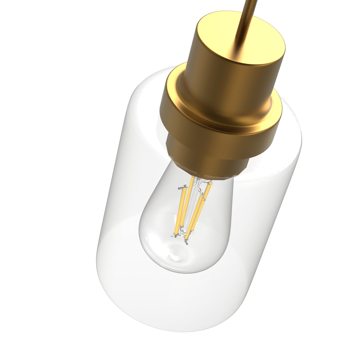 YANSUN Single-Light Cylinder Pendant with Clear Glass Shade, Brushed Copper Finish, Minimalist Design, Adjustable Hanging