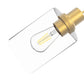 YANSUN Single-Light Cylinder Pendant with Clear Glass Shade, Brushed Copper Finish, Minimalist Design, Adjustable Hanging