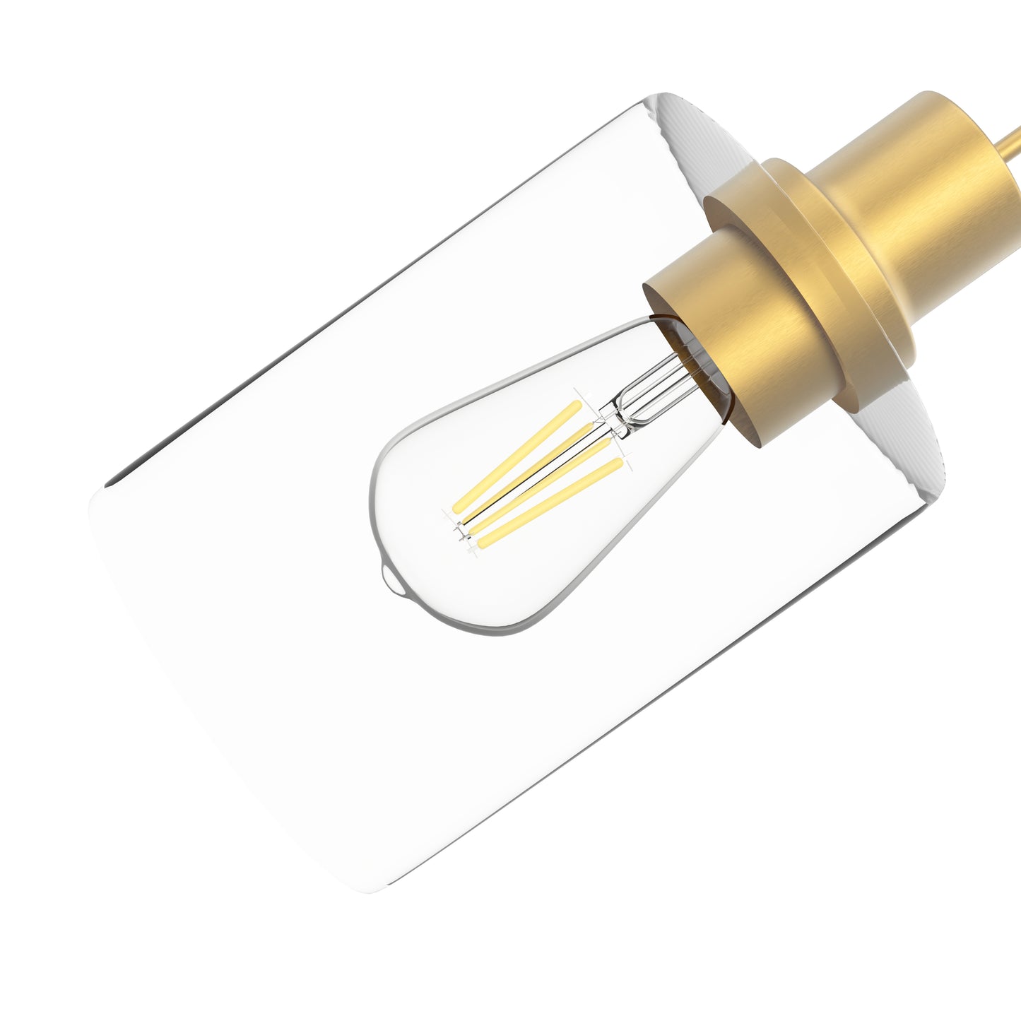YANSUN Single-Light Cylinder Pendant with Clear Glass Shade, Brushed Copper Finish, Minimalist Design, Adjustable Hanging
