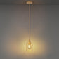 YANSUN Single-Light Cylinder Pendant with Clear Glass Shade, Brushed Copper Finish, Minimalist Design, Adjustable Hanging