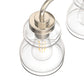YANSUN 13 in. 2-Light Modern Nickel Bell Vanity Light Bathroom Fixture with Clear Glass Shade for Bathroom Mirror or Dressing
