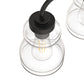 YANSUN 13 in. 2-Light Modern Black Bell Vanity Light Bathroom Fixture with Clear Glass Shade for Bathroom Mirror or Dressing