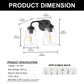 YANSUN 13 in. 2-Light Modern Black Bell Vanity Light Bathroom Fixture with Clear Glass Shade for Bathroom Mirror or Dressing
