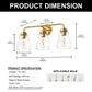 YANSUN 22 in. 3-Light Modern Gold Bell Vanity Light Bathroom Fixture with Clear Glass Shade for Bathroom Mirror or Dressing