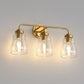 YANSUN 22 in. 3-Light Modern Gold Bell Vanity Light Bathroom Fixture with Clear Glass Shade for Bathroom Mirror or Dressing