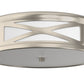 YANSUN 3.9 in. Brushed Nickel Dimmable Integrated LED Drum Flush Mount Ceiling Light w/ Milky Glass Shade for Bedroom, Hallway