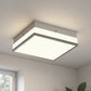 YANSUN 2-Light Square Ceiling Light, Chrome Finish Flush Mount, E26 Socket, Glass Shade, Modern Ceiling Fixture for Bedroom Hallway