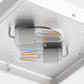 YANSUN 2-Light Square Ceiling Light, Chrome Finish Flush Mount, E26 Socket, Glass Shade, Modern Ceiling Fixture for Bedroom Hallway