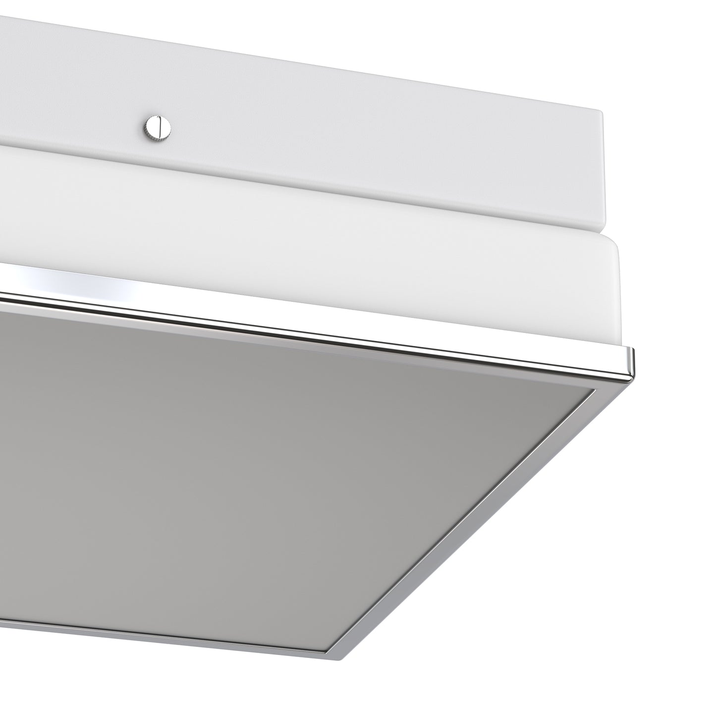 YANSUN 2-Light Square Ceiling Light, Chrome Finish Flush Mount, E26 Socket, Glass Shade, Modern Ceiling Fixture for Bedroom Hallway