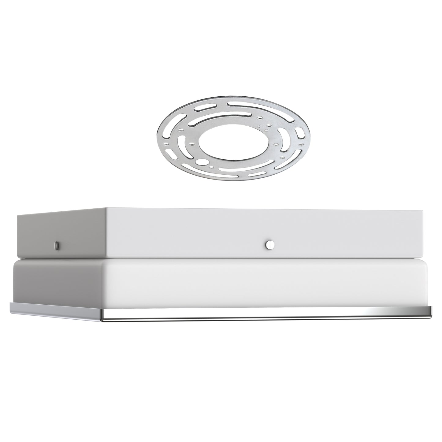 YANSUN 2-Light Square Ceiling Light, Chrome Finish Flush Mount, E26 Socket, Glass Shade, Modern Ceiling Fixture for Bedroom Hallway