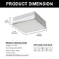 YANSUN 2-Light Square Ceiling Light, Chrome Finish Flush Mount, E26 Socket, Glass Shade, Modern Ceiling Fixture for Bedroom Hallway