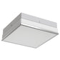 YANSUN 2-Light Square Ceiling Light, Chrome Finish Flush Mount, E26 Socket, Glass Shade, Modern Ceiling Fixture for Bedroom Hallway