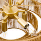 20in. 6-Light Hand Woven Rattan Pendant Light, Boho Brown Large Farmhouse Chandelier 4-Tier Rattan Shade for Living Room