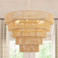 26 in. 8-Light Boho Brown Rattan Pendant, Affordable Brass E12 Chandelier
