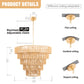 26 in. 8-Light Boho Brown Rattan Pendant, Affordable Brass E12 Chandelier