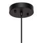 YANSUN 70.3 in 1-Light Matte Black Traditional Indoor Pendant Light with Goblet Water Ripple Glass Shade and No Bulb Included