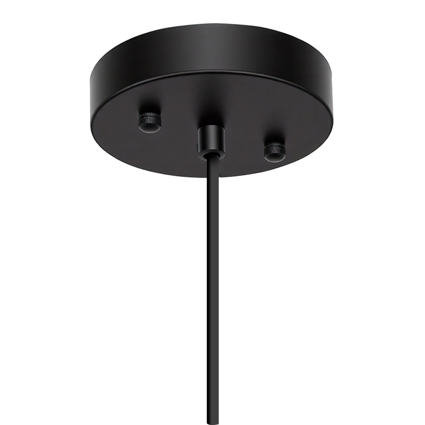 YANSUN 70.3 in 1-Light Matte Black Traditional Indoor Pendant Light with Goblet Water Ripple Glass Shade and No Bulb Included