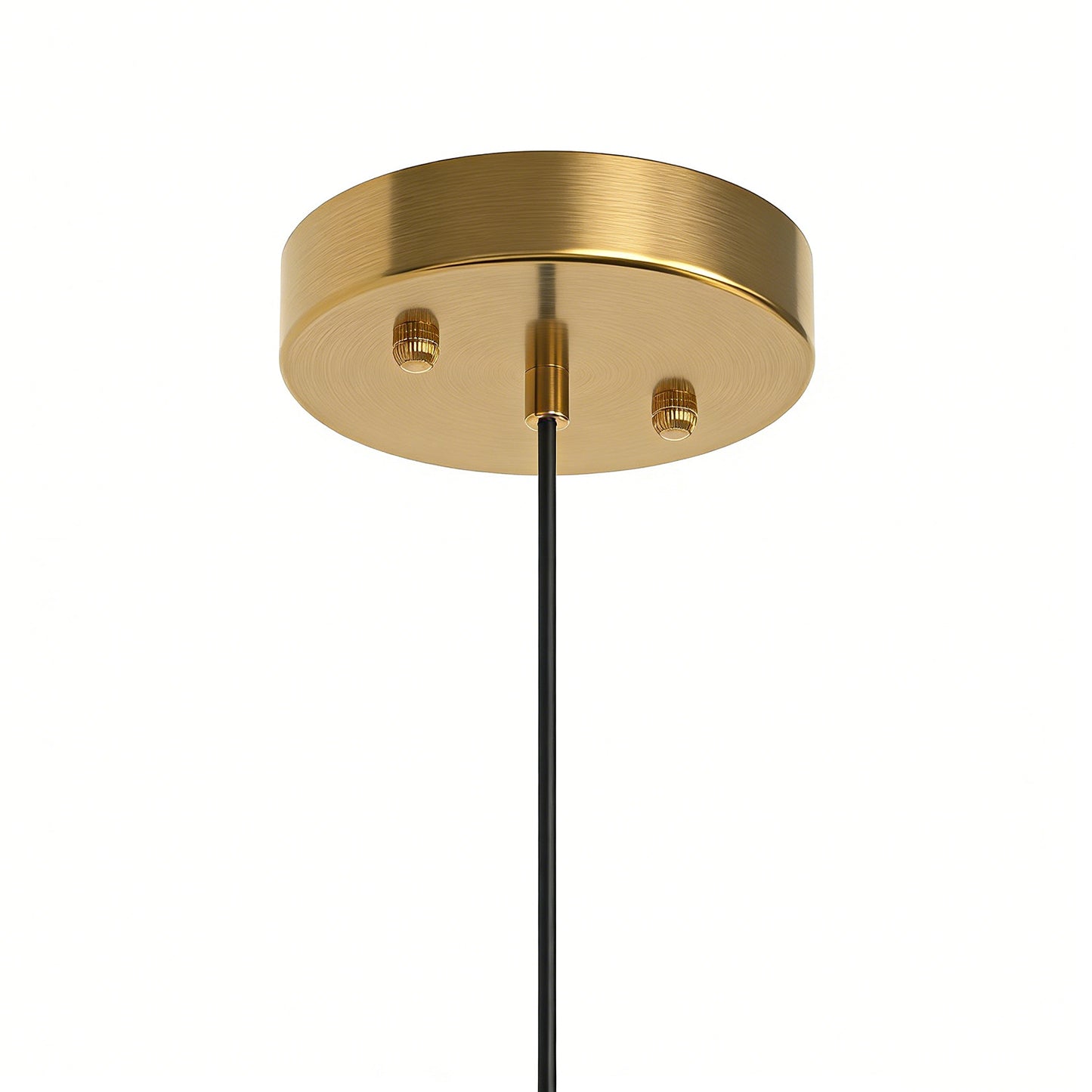 YANSUN 59 in. 1-Light Brass Finish Traditional Indoor Pendant Light with Clear Striped Glass Shade and No Bulb Included