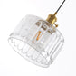 YANSUN 59 in. 1-Light Brass Finish Traditional Indoor Pendant Light with Clear Striped Glass Shade and No Bulb Included