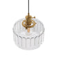 YANSUN 59 in. 1-Light Brass Finish Traditional Indoor Pendant Light with Clear Striped Glass Shade and No Bulb Included