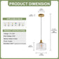 YANSUN 59 in. 1-Light Brass Finish Traditional Indoor Pendant Light with Clear Striped Glass Shade and No Bulb Included