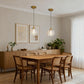 YANSUN 59 in. 1-Light Brass Finish Traditional Indoor Pendant Light with Clear Striped Glass Shade and No Bulb Included