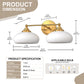 YANSUN 18in 2-Light Bathroom Vanity Light with White Bowl Glass Shades, Non-Included E26 Bulbs, Copper Metal Frame