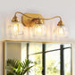 YANSUN 21.3in 3-Light Bathroom Vanity Light with Tulip Glass Shades, Curved Rod Copper Metal Finish, E26 Base
