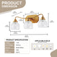 YANSUN 21.3in 3-Light Bathroom Vanity Light with Tulip Glass Shades, Curved Rod Copper Metal Finish, E26 Base