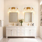 YANSUN 21.3in 3-Light Bathroom Vanity Light with Tulip Glass Shades, Curved Rod Copper Metal Finish, E26 Base