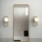 YANSUN 2-Pack 15.7in Wall Sconce with Opal Glass Globe, Copper-Finished Metal Frame, E12 Base, Indoor Lighting