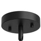 YANSUN 1-Light Modern Pendant Chandelier / Hanging Light with Frosted White Glass Globe, Black Metal Finish, Adjustable Rods, Track Ring Base