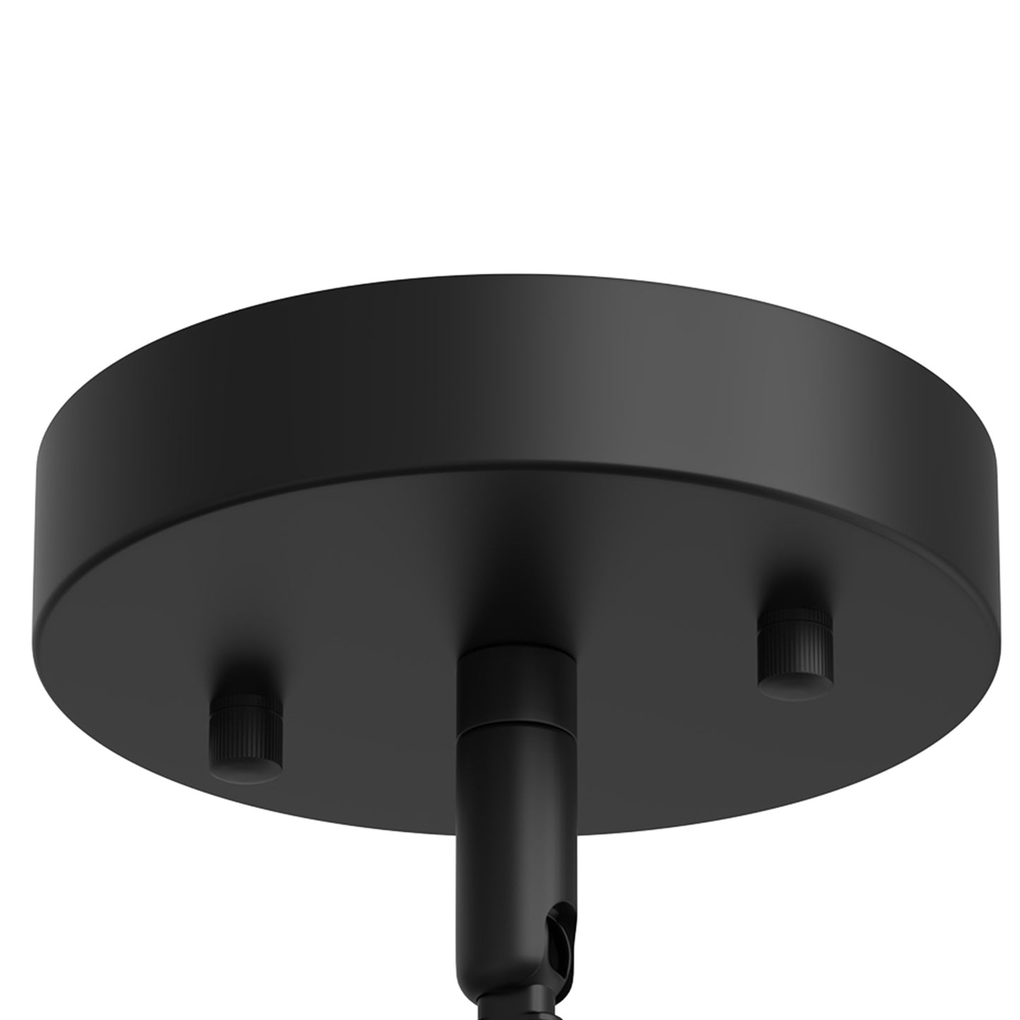 YANSUN 1-Light Modern Pendant Chandelier / Hanging Light with Frosted White Glass Globe, Black Metal Finish, Adjustable Rods, Track Ring Base