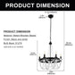 YANSUN 6-Light Farmhouse Beaded Chandelier Matte Black Ceiling Light with White Wood Beads E12 Hanging Fixture for Dining Room Living Room Bedroom