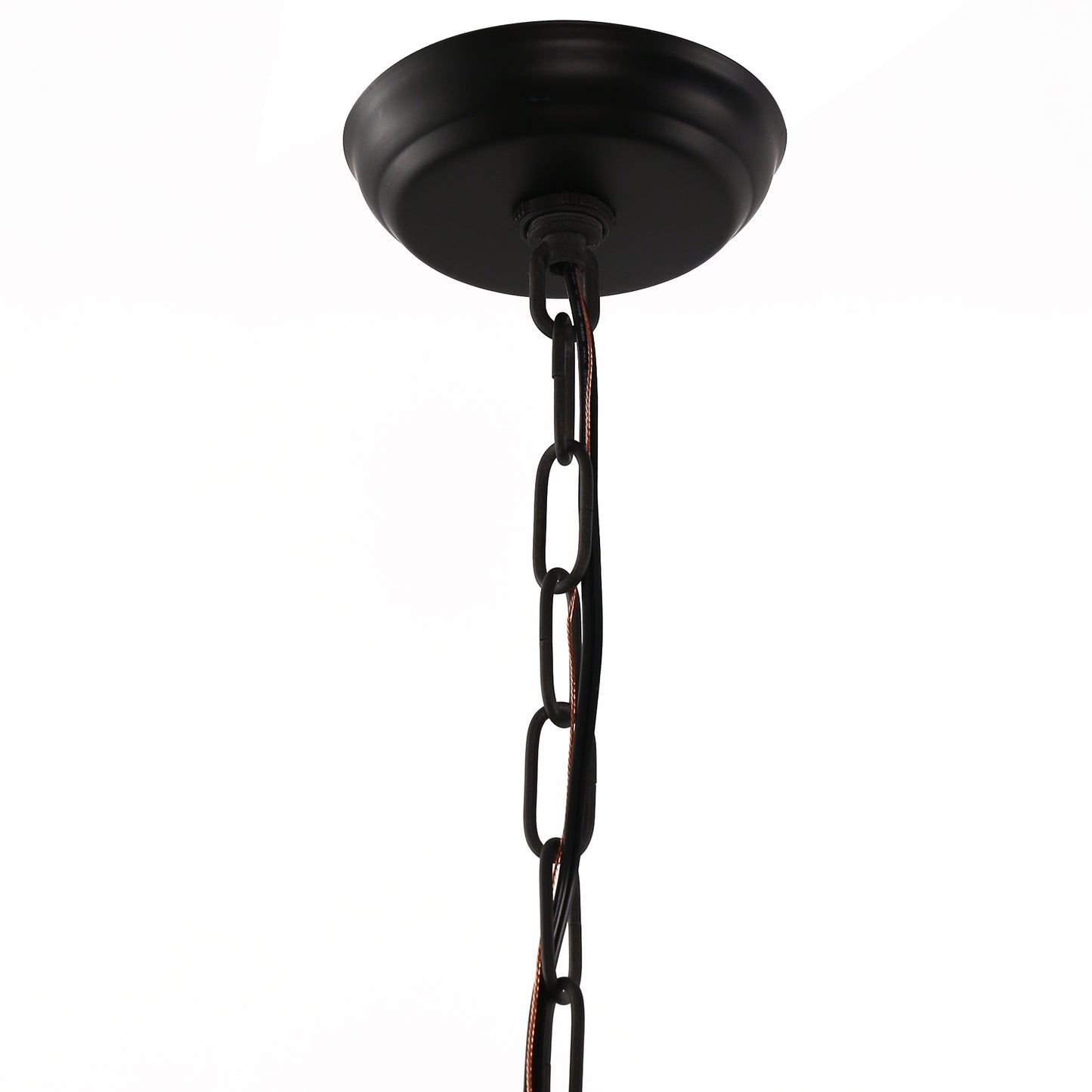 YANSUN 6-Light Black Chandelier with Crystal Bead Hanging Ceiling FixtureRustic Vintage Candle Style Industrial Ceiling Light