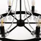 YANSUN 6-Light Black Chandelier with Crystal Bead Hanging Ceiling FixtureRustic Vintage Candle Style Industrial Ceiling Light