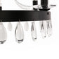 YANSUN 6-Light Black Chandelier with Crystal Bead Hanging Ceiling FixtureRustic Vintage Candle Style Industrial Ceiling Light