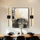 350?? Rotate Black Dimmable Wireless Integrated LED Wall Sconce with Remote, Sconce Wall Decor for Living Room(2-Pack)