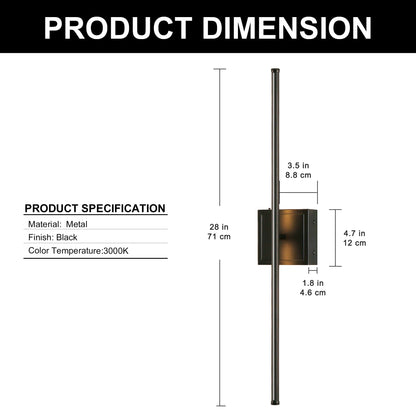 350?? Rotate Black Dimmable Wireless Integrated LED Wall Sconce with Remote, Sconce Wall Decor for Living Room(2-Pack)