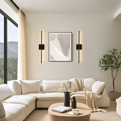 350?? Rotate Black Dimmable Wireless Integrated LED Wall Sconce with Remote, Sconce Wall Decor for Living Room(2-Pack)