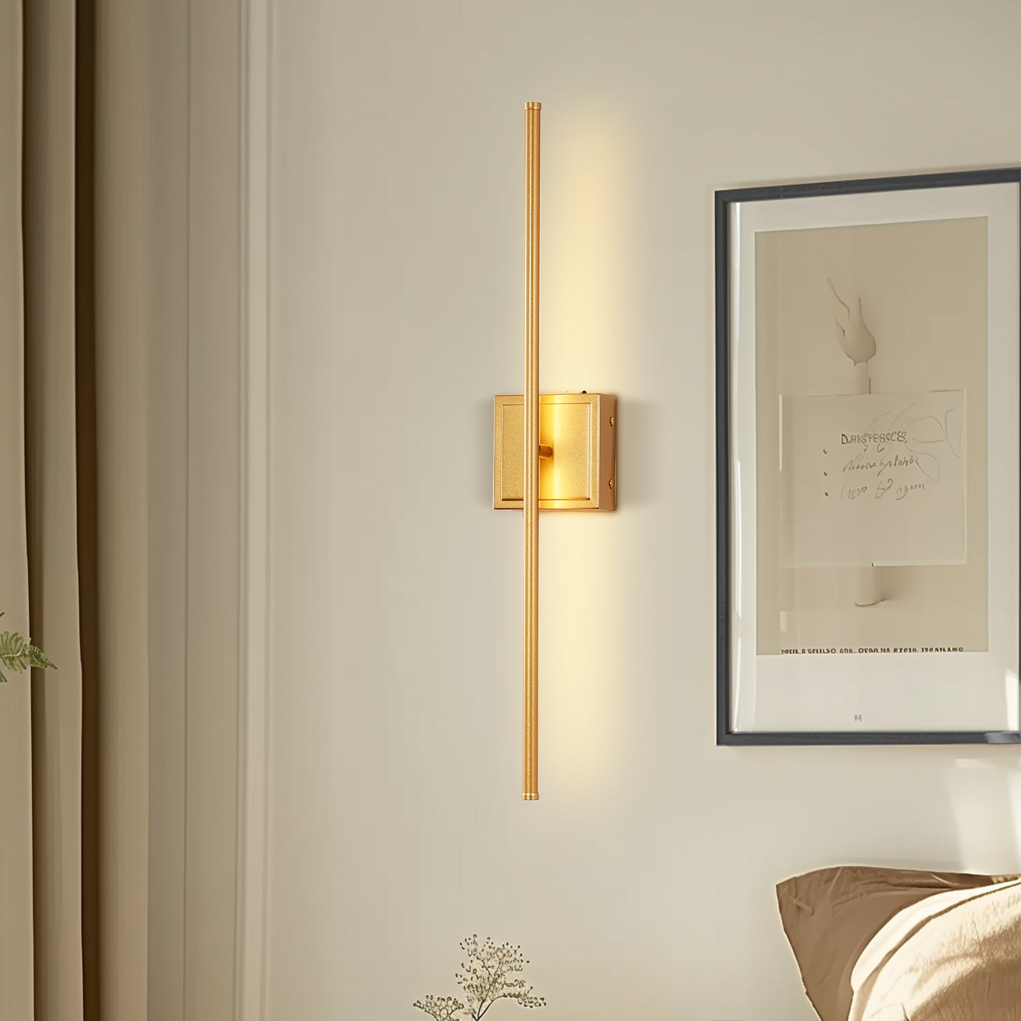 350?? Rotate Gold Dimmable Wireless Integrated LED Wall Sconce with Remote, Sconce Wall Decor for Living Room(2-Pack)